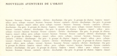 Nouvelles aventures de l'objet, Galeries J, Paris, 1961